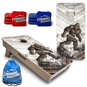 Bigfoot Whitewash - Mini and Vacation Size Boards by Cornhole Solutions, custom cornhole board main product photo