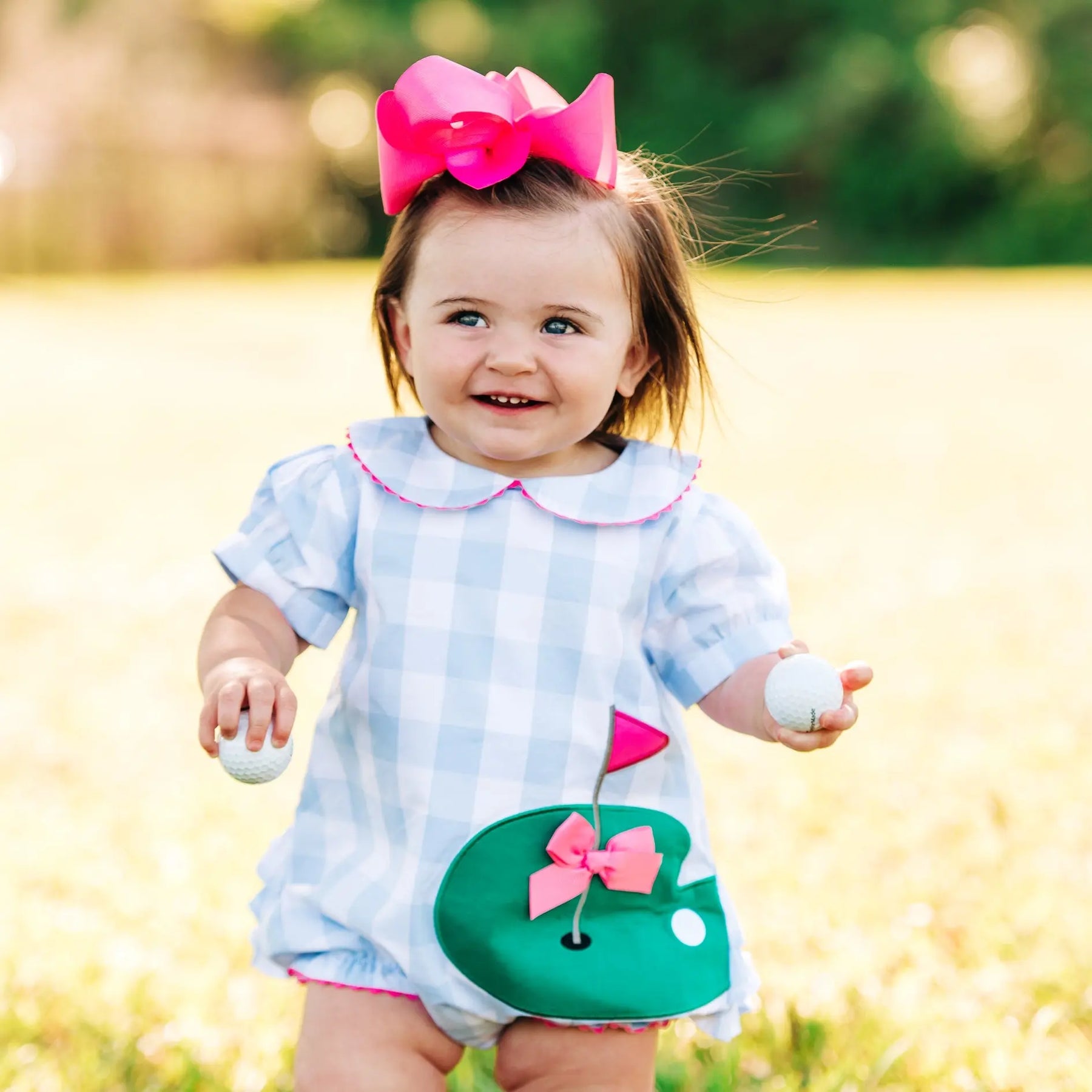 Birdie Blue Golf Bubble by Seven Lantern Lane, children's boutique clothing main product photo