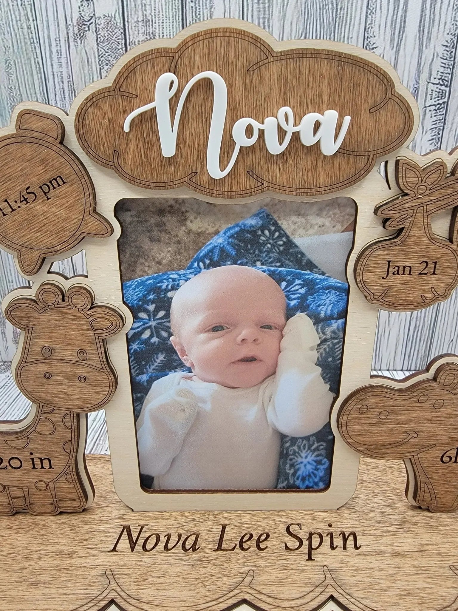 Birth Announcement Frame by EverLee Creations, Southern home decor detail photo 6
