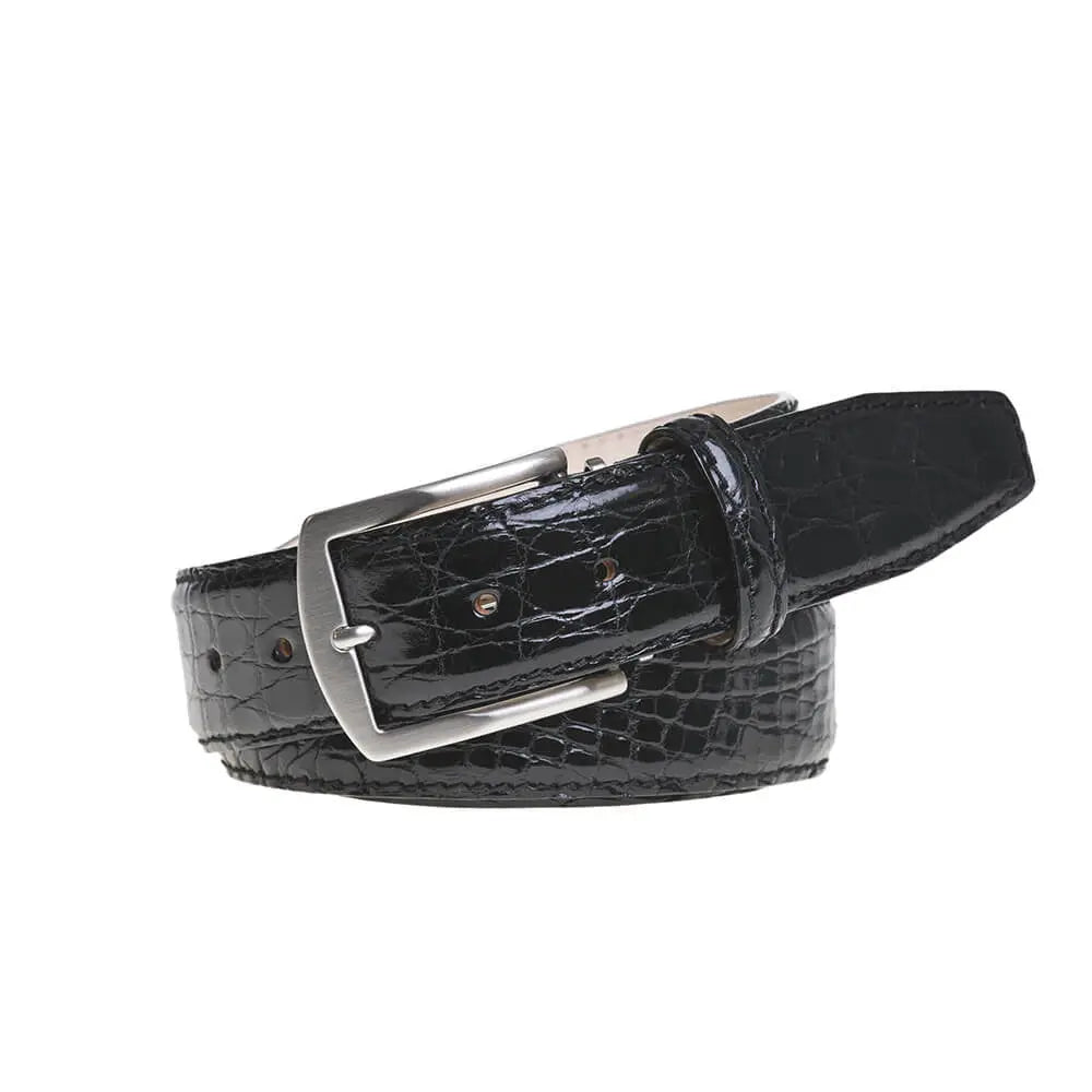 Black Caiman Crocodile Leather Belt by Roger Ximenez: Bespoke Belts and Leather Accessories, handmade leather goods main product photo