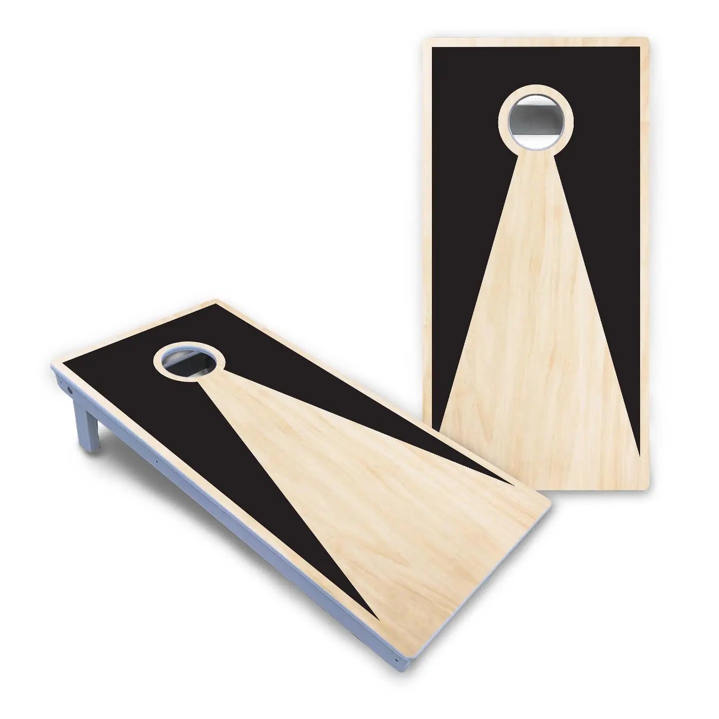 Black/Natural Keyhole Cornhole Boards - All Weather Series Cornhole Solutions