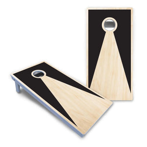 Black/Natural Keyhole Cornhole Boards - All Weather Series by Cornhole Solutions, custom cornhole board detail photo 2