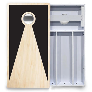 Black/Natural Keyhole Cornhole Boards - All Weather Series by Cornhole Solutions, custom cornhole board detail photo 4