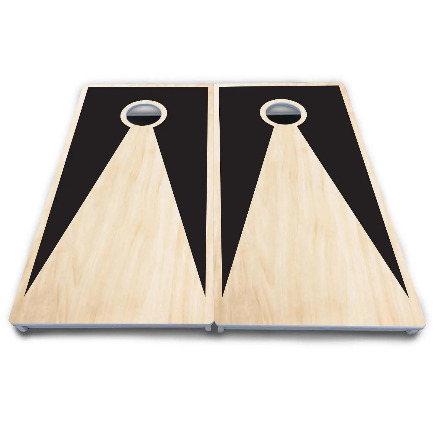 Black/Natural Keyhole Cornhole Boards - All Weather Series by Cornhole Solutions, custom cornhole board detail photo 5