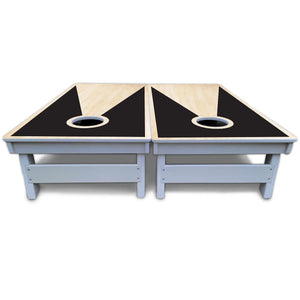 Black/Natural Keyhole Cornhole Boards - All Weather Series by Cornhole Solutions, custom cornhole board detail photo 6