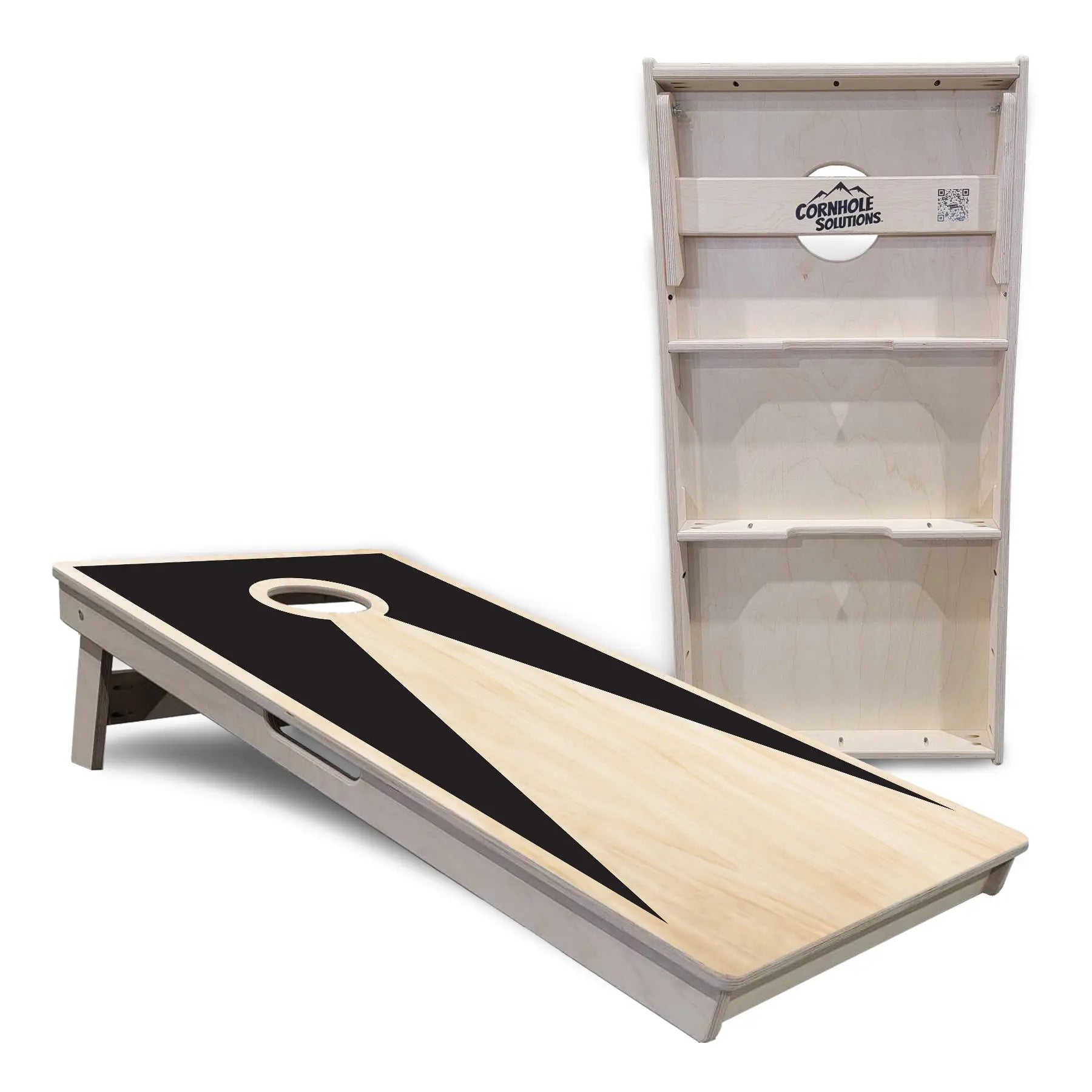 Black/Natural Keyhole Cornhole Boards - Professional Tournament Series by Cornhole Solutions, custom cornhole board detail photo 5