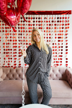 Black Polka Dot - Long Pajama Set by KenzKustomz, Southern food gift detail photo 7