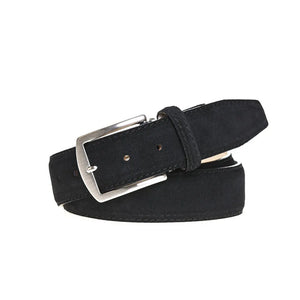 Black Suede Leather Belt by Roger Ximenez: Bespoke Belts and Leather Accessories, handmade leather goods detail photo 5