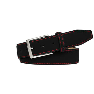 Black Suede Leather Belt by Roger Ximenez: Bespoke Belts and Leather Accessories, handmade leather goods detail photo 9