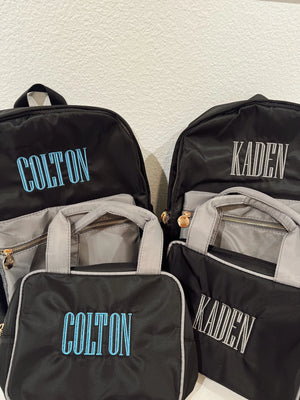 Black + Grey Colorblock Backpack KenzKustomz