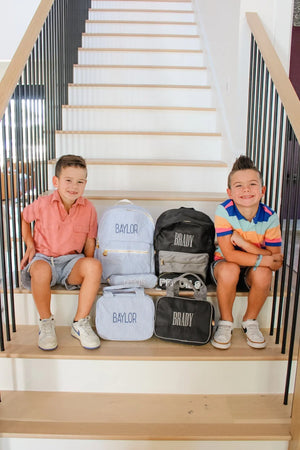 Black + Grey Colorblock Backpack KenzKustomz