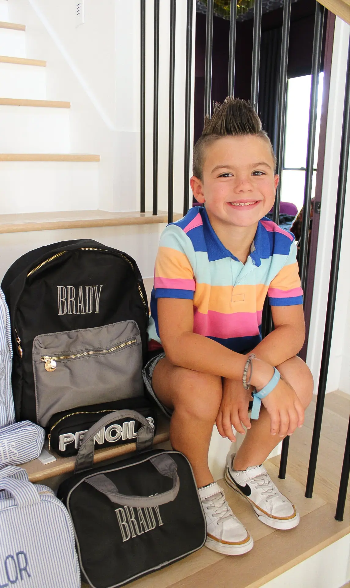 Black + Grey Colorblock Backpack KenzKustomz