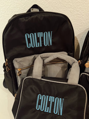 Black + Grey Colorblock Backpack KenzKustomz