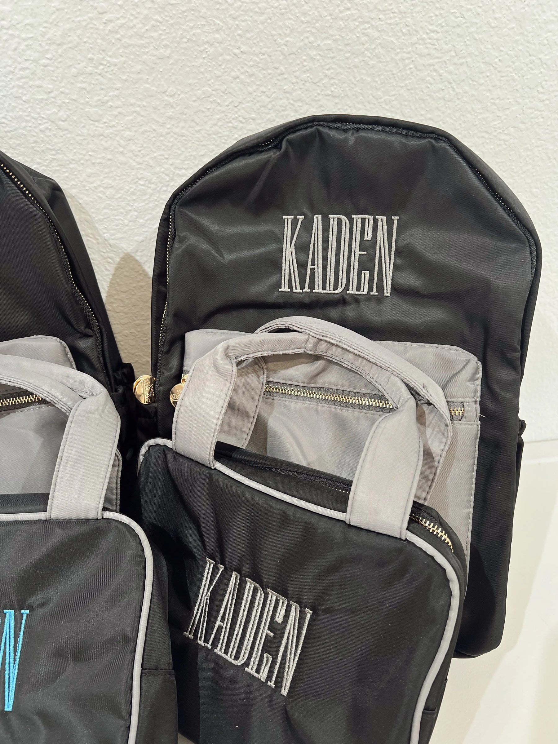 Black + Grey Colorblock Backpack KenzKustomz