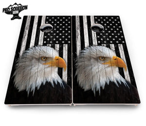 Black & White Eagle Flag Cornhole Boards - Pro Solution Elite Series by Cornhole Solutions, custom cornhole board detail photo 4