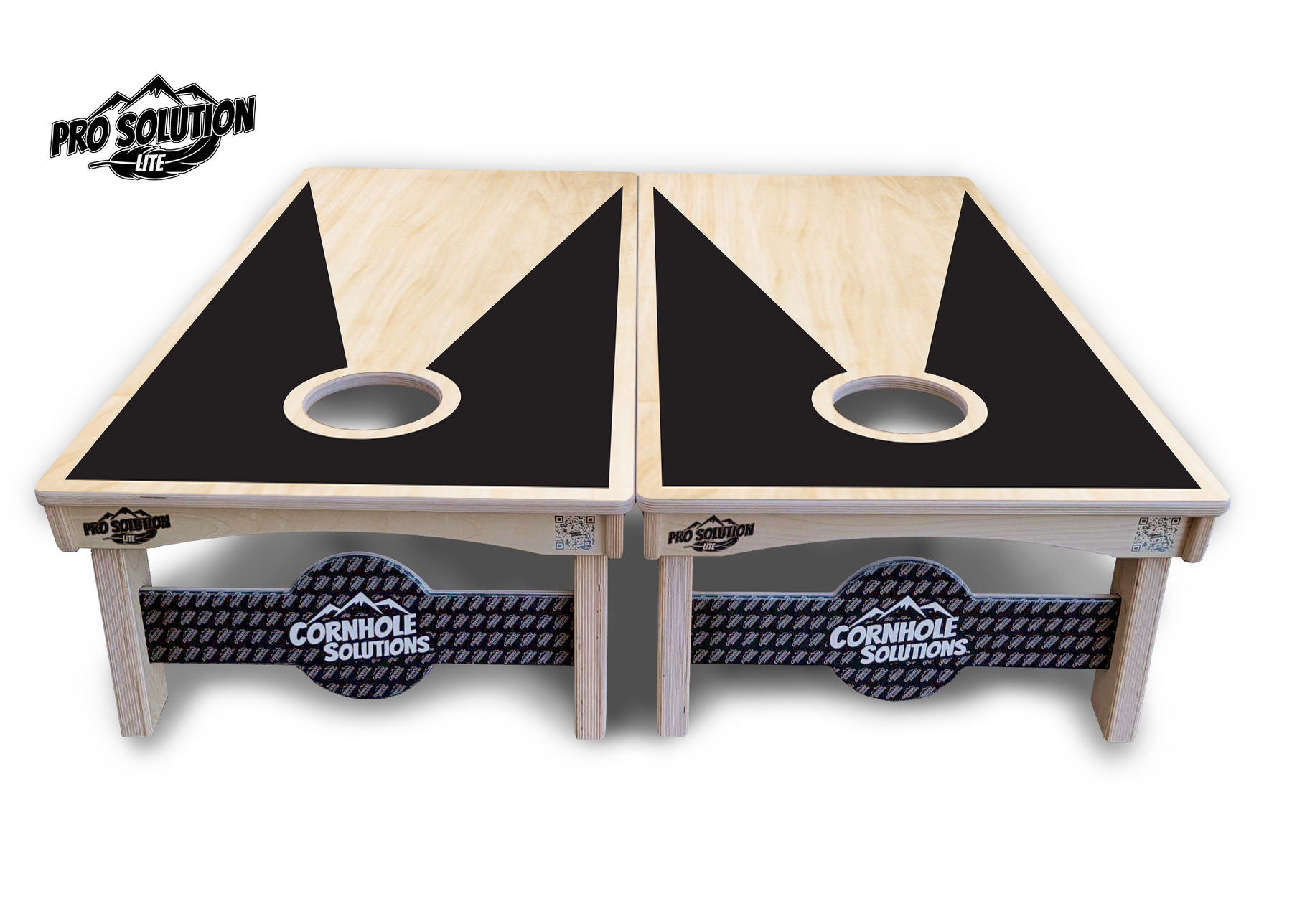 Black/Natural Keyhole Cornhole Boards - Pro Solution Lite Series by Cornhole Solutions, custom cornhole board detail photo 3