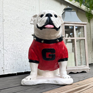 UGA Georgia Bulldog Mascot Stone Statue for Garden, Yard, Home Decor and Porch.