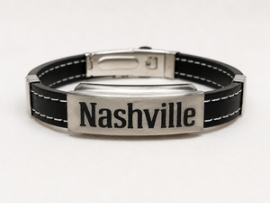 Men’s Vegan Leather Nashville Bracelet by N Harmony Jewelry, Southern food gift main product photo