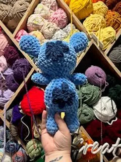 Blue Crochet Stitch Alien Plush | Handmade Experiment 626 Toy - Main Street Collective