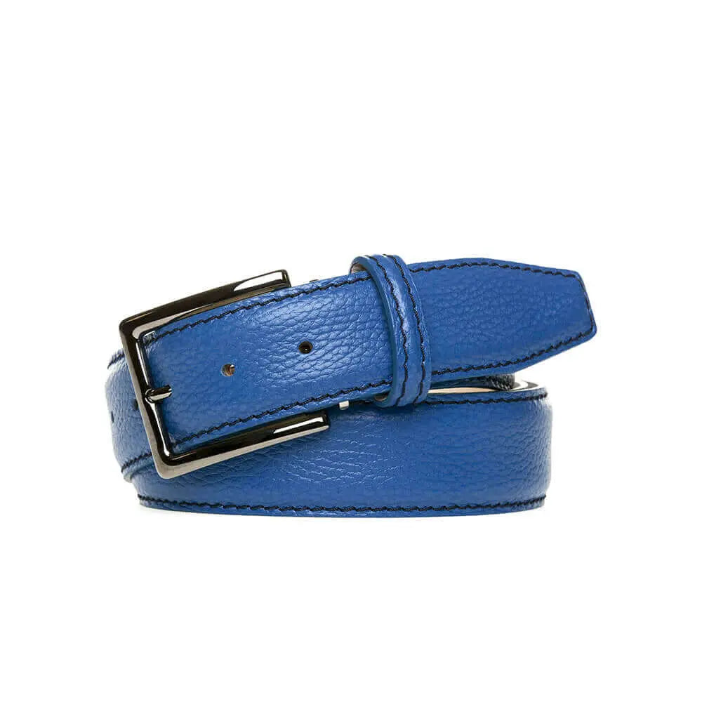 Blue Pebble Belt by Roger Ximenez: Bespoke Belts and Leather Accessories, handmade leather goods detail photo 5