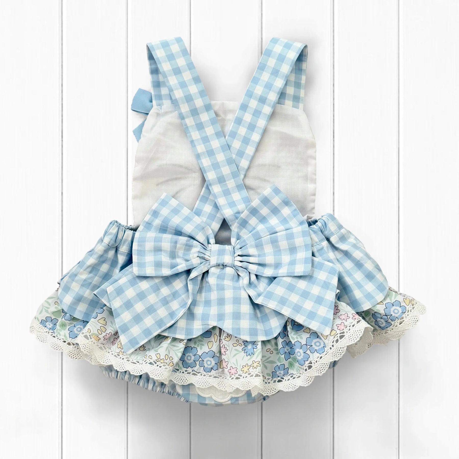 Blue Skirted Bunny Bubble by Seven Lantern Lane, children's boutique clothing detail photo 3