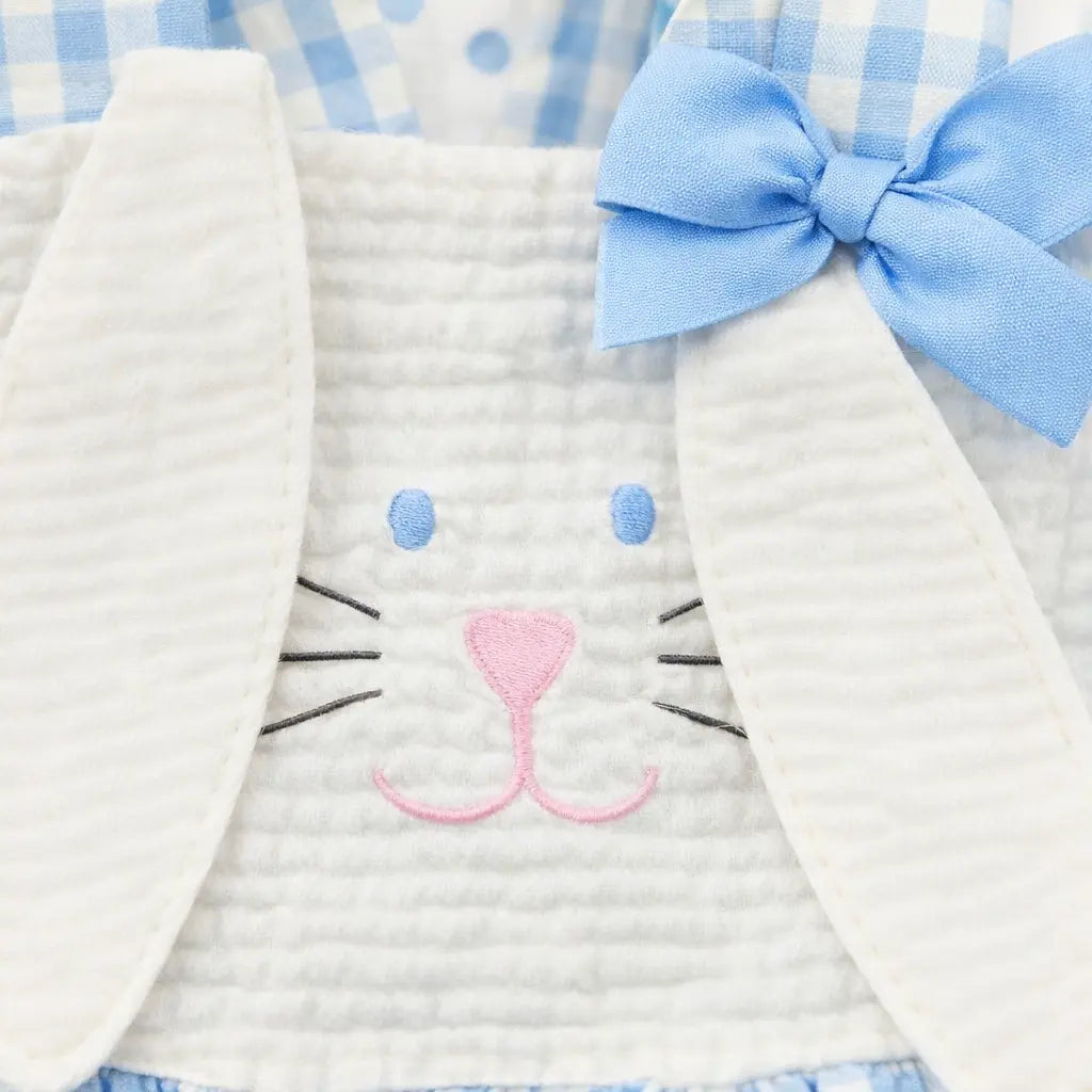 Blue Skirted Bunny Bubble by Seven Lantern Lane, children's boutique clothing detail photo 16