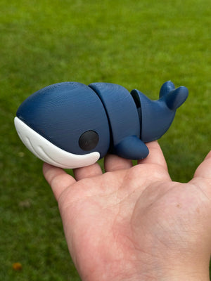 Blue Whale 3D Printed Fidget Toy | Large Ocean Sensory Toy by Mushroom Lady Co, paper gift main product photo