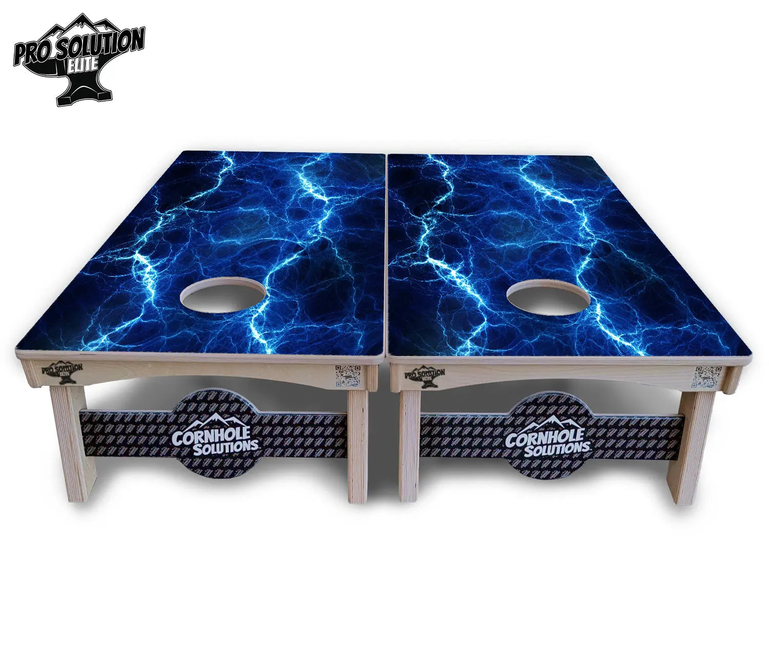 Blue & Green Lightning Cornhole Boards - Pro Solution Elite Series by Cornhole Solutions, custom cornhole board detail photo 4