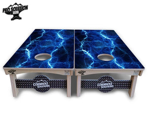 Blue & Green Lightning Cornhole Boards - Pro Solution Elite Series by Cornhole Solutions, custom cornhole board detail photo 4