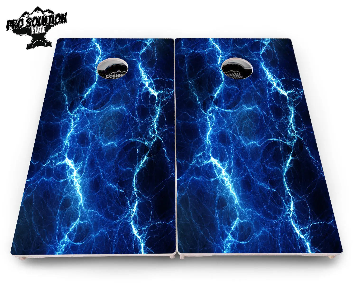 Blue & Green Lightning Cornhole Boards - Pro Solution Elite Series by Cornhole Solutions, custom cornhole board detail photo 5