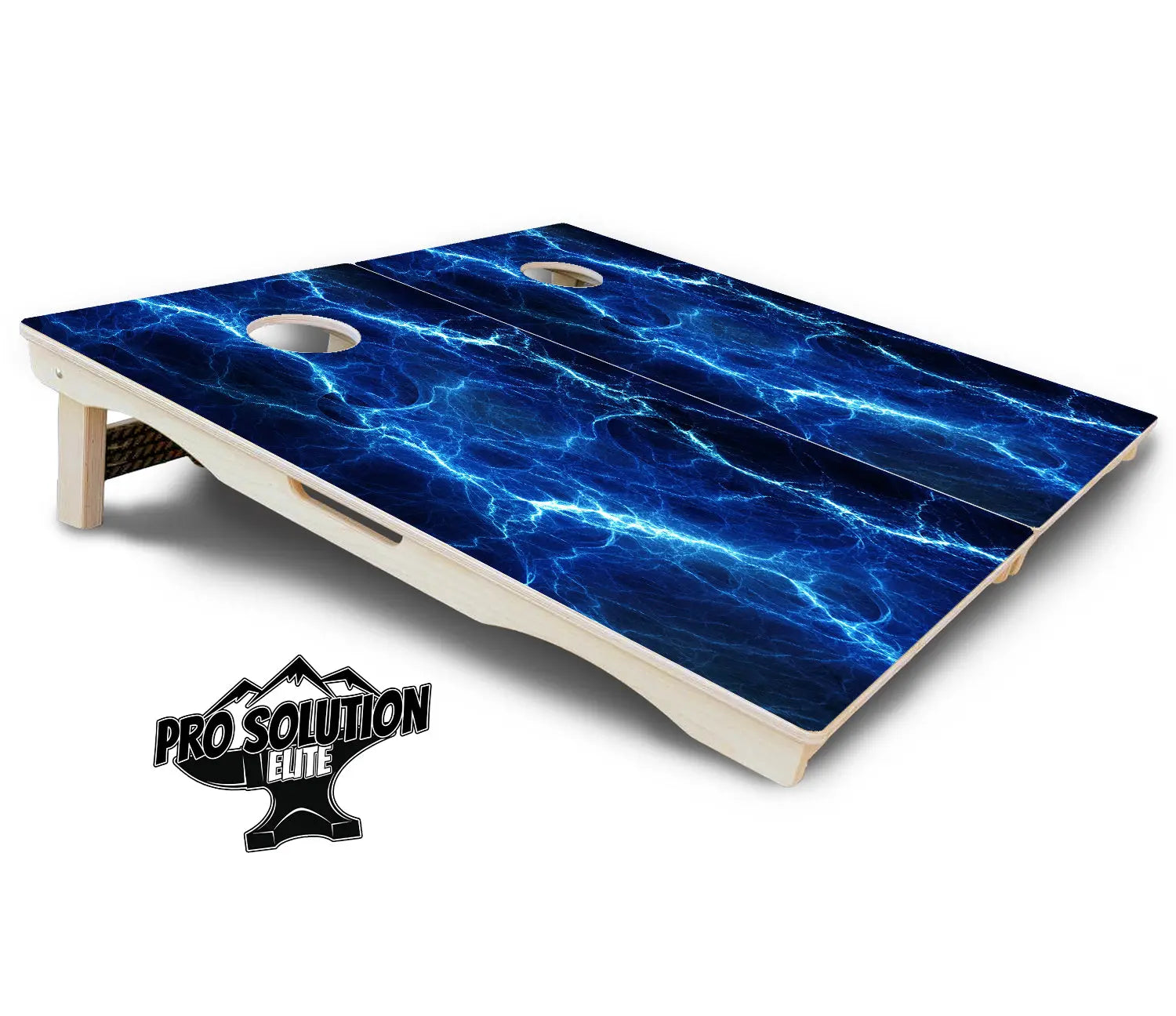Blue & Green Lightning Cornhole Boards - Pro Solution Elite Series by Cornhole Solutions, custom cornhole board detail photo 6