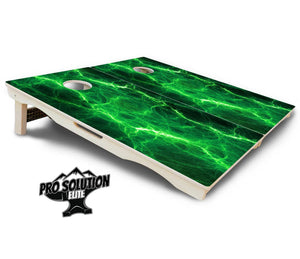 Blue & Green Lightning Cornhole Boards - Pro Solution Elite Series by Cornhole Solutions, custom cornhole board detail photo 11
