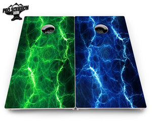 Blue & Green Lightning Cornhole Boards - Pro Solution Elite Series by Cornhole Solutions, custom cornhole board detail photo 13