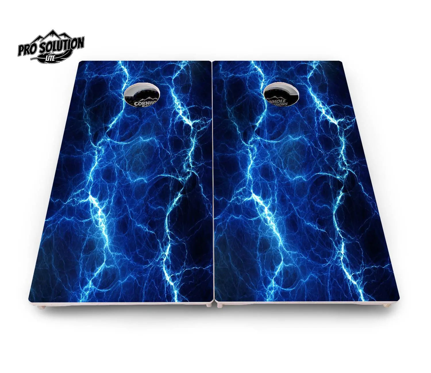 Blue & Green Lightning Cornhole Boards - Pro Solution Lite Series by Cornhole Solutions, custom cornhole board detail photo 5