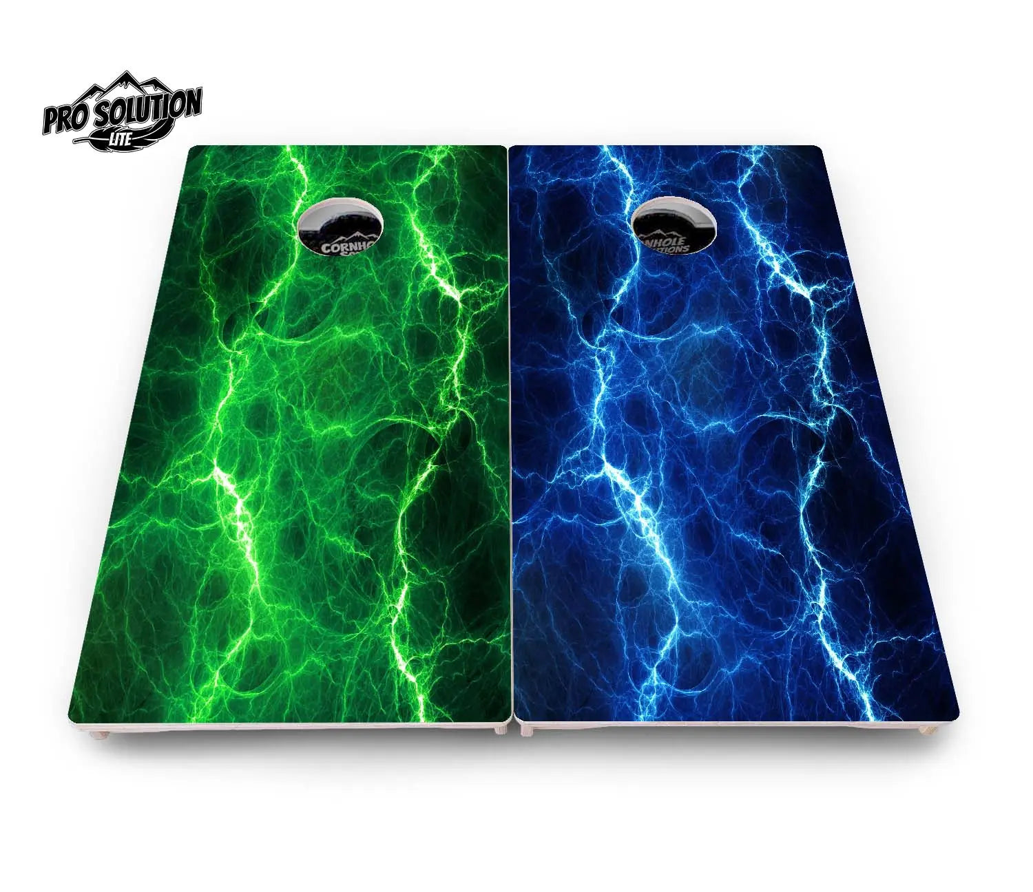 Blue & Green Lightning Cornhole Boards - Pro Solution Lite Series by Cornhole Solutions, custom cornhole board detail photo 6