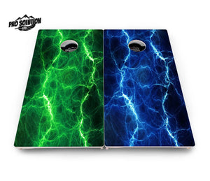 Blue & Green Lightning Cornhole Boards - Pro Solution Lite Series by Cornhole Solutions, custom cornhole board detail photo 6