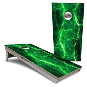 Blue & Green Lightning Cornhole Boards - Professional Tournament Series by Cornhole Solutions, custom cornhole board detail photo 10