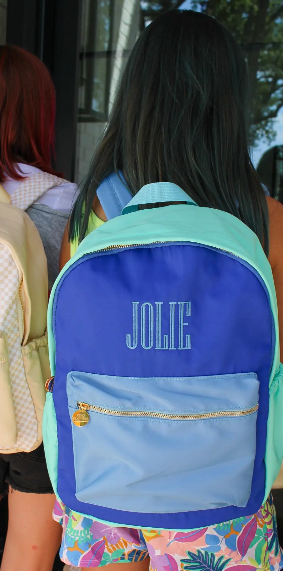 Blue + Teal Colorblock Backpack KenzKustomz
