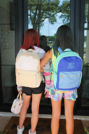 Blue + Teal Colorblock Backpack KenzKustomz