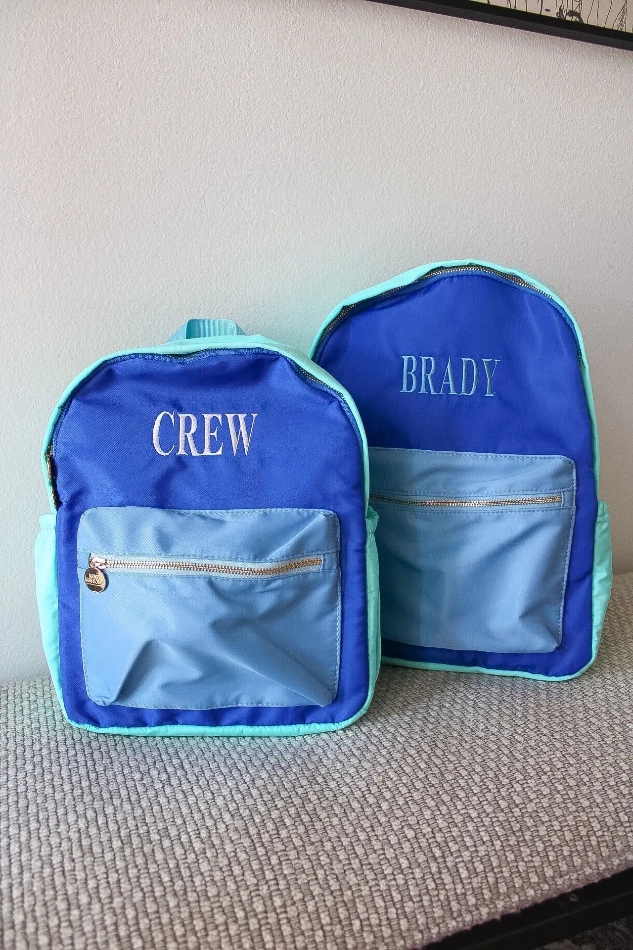 Blue + Teal Colorblock Backpack KenzKustomz