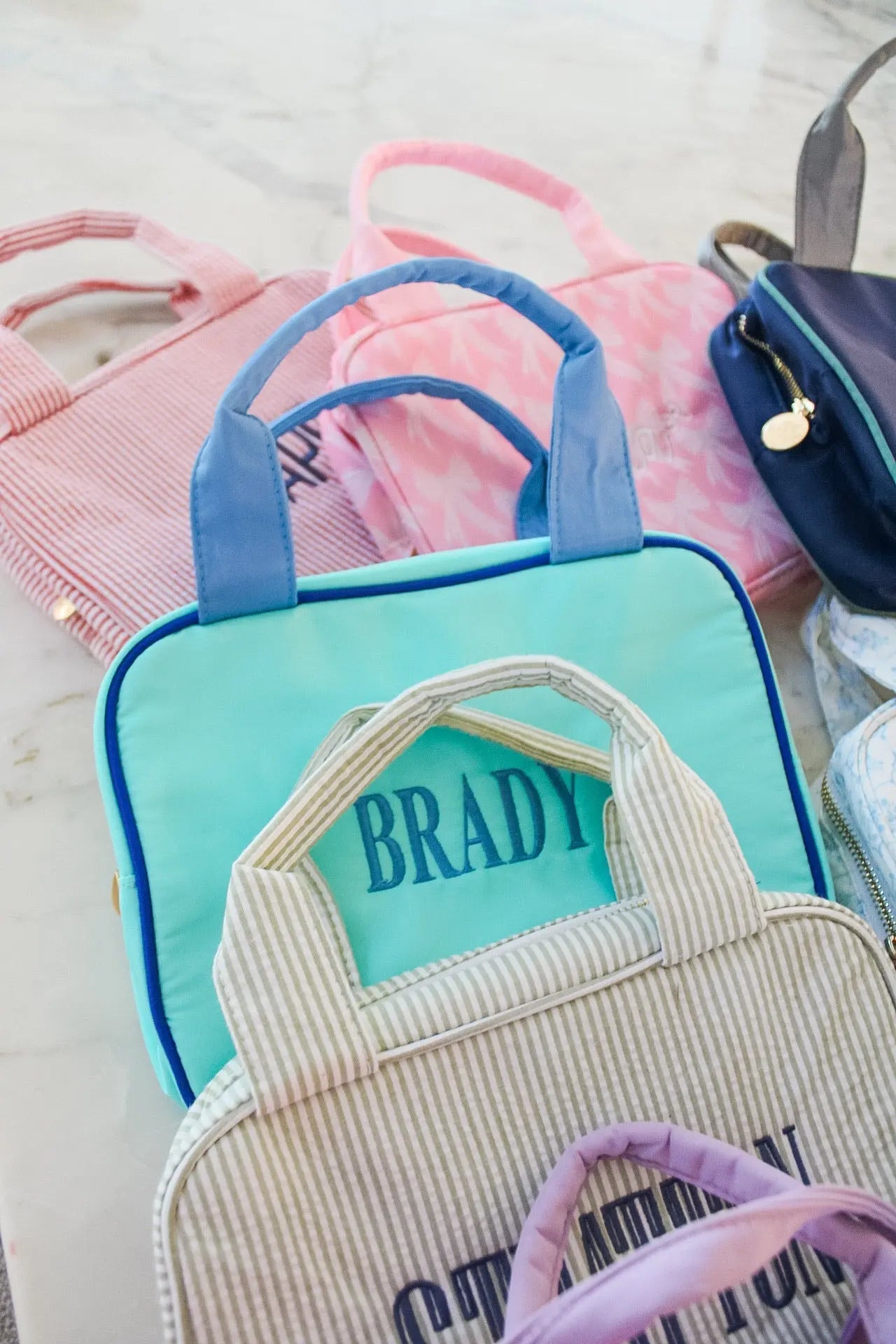 Blue + Teal Colorblock Backpack KenzKustomz
