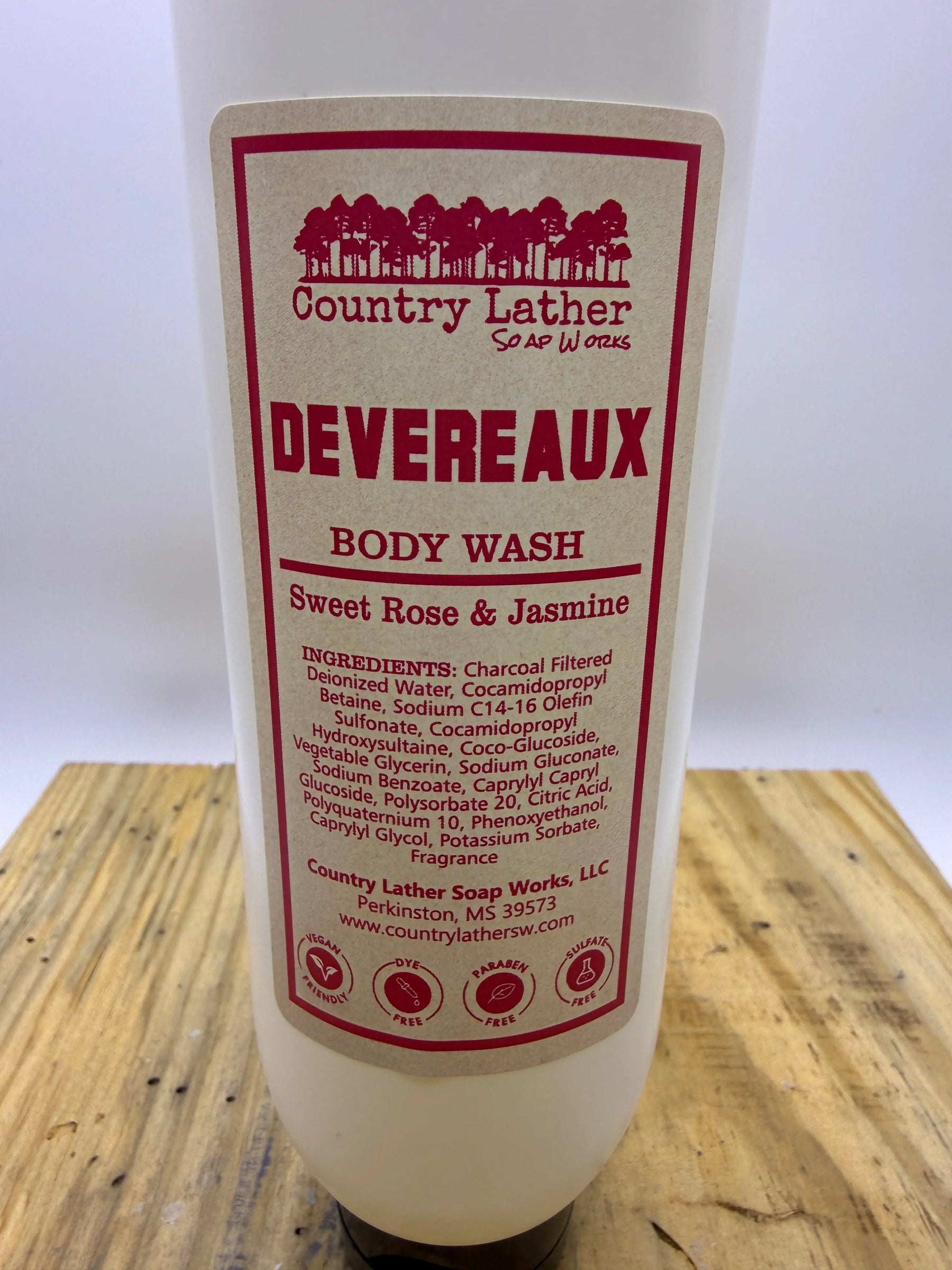 Devereaux body wash by Country Lather Soap Works
