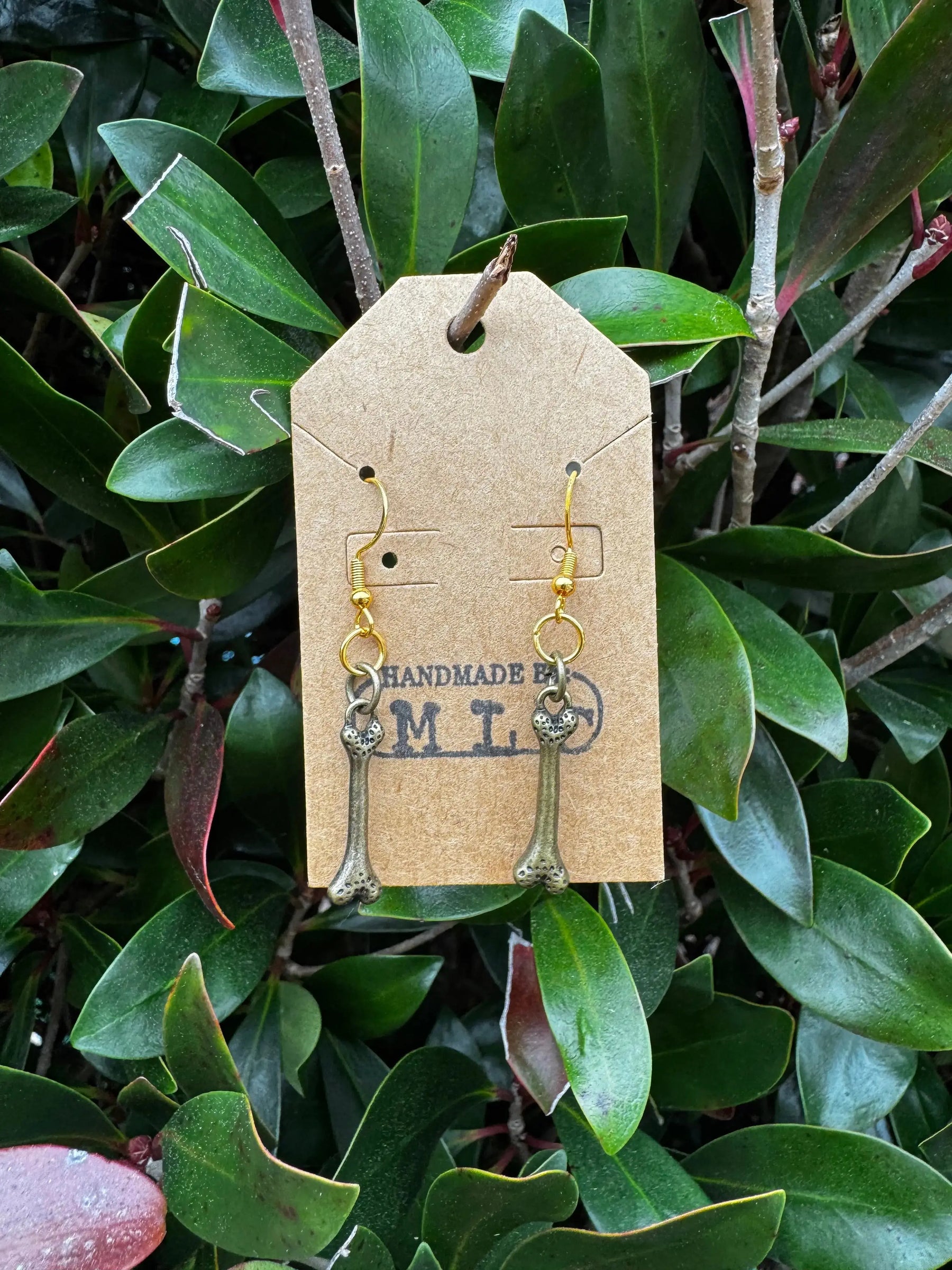 Bone & Brass Earring Collection Mushroom Lady Co