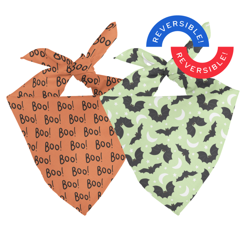 Boo & Bats Reversible Dog Bandana by Dog Bandana Co., product view 2