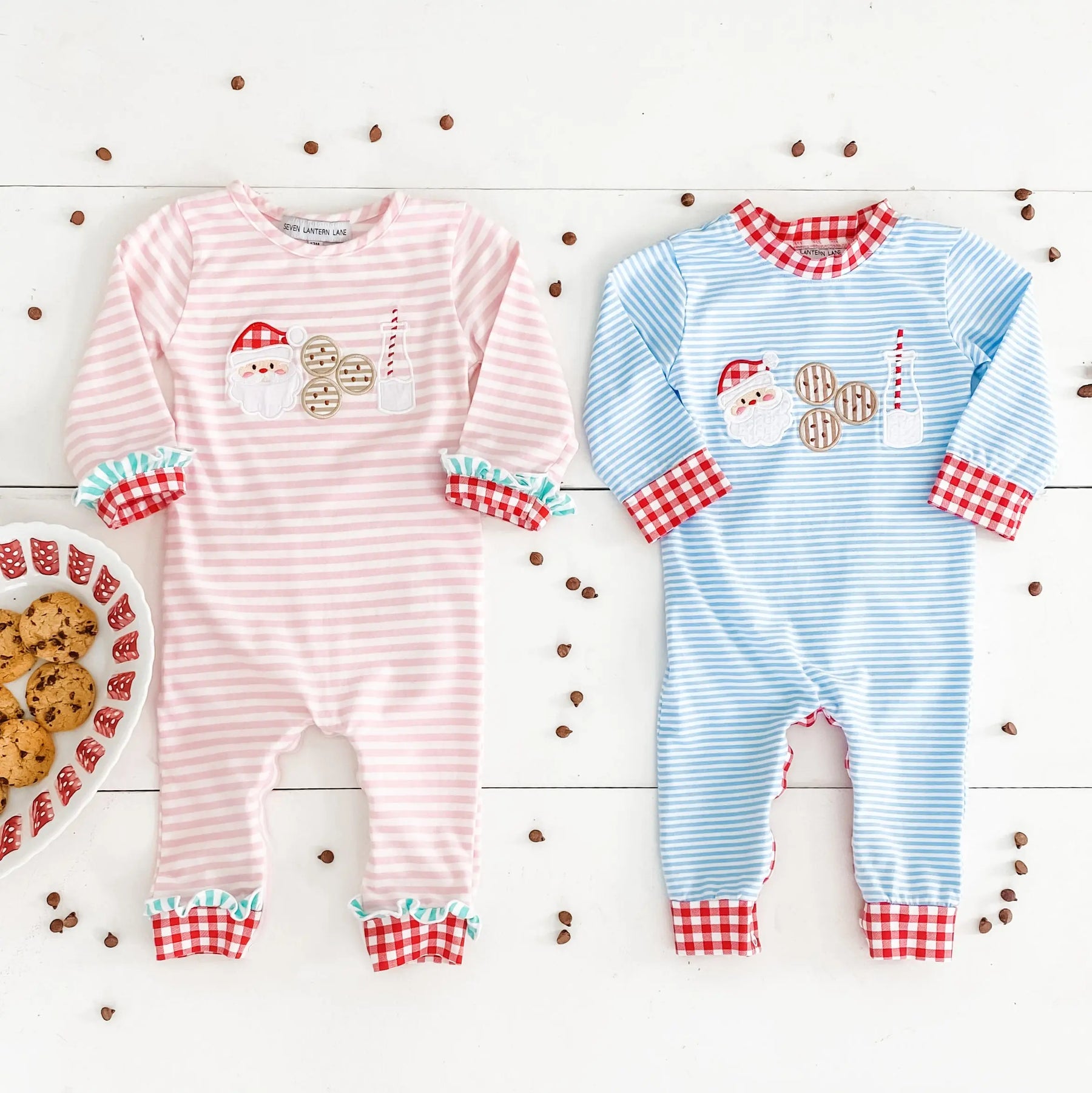Boys Cookies For Santa Romper by Seven Lantern Lane, Southern lifestyle apparel detail photo 11