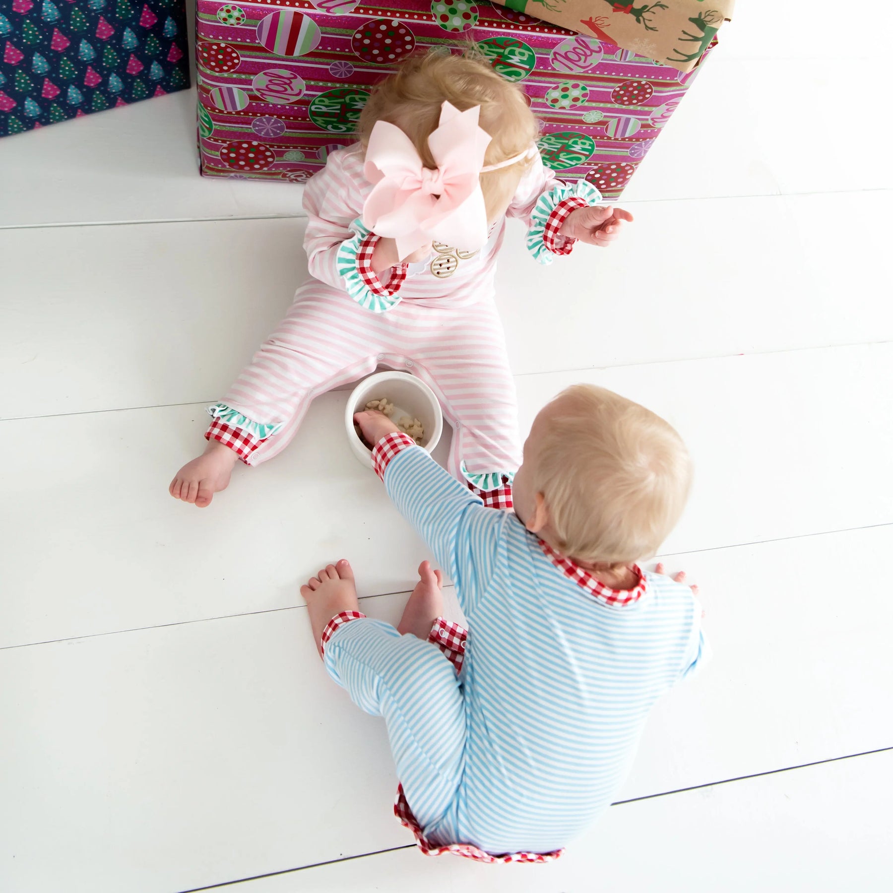 Boys Cookies For Santa Romper by Seven Lantern Lane, Southern lifestyle apparel detail photo 16