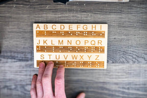 Braille Alphabet Board, Tactile Raised Dots, Made in the USA by Creative Escape Rooms, reading toys detail photo 2