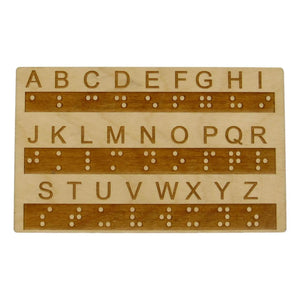 Braille Alphabet Board, Tactile Raised Dots, Made in the USA by Creative Escape Rooms, reading toys detail photo 3