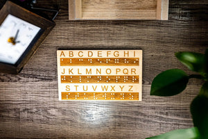Braille Alphabet Board, Tactile Raised Dots, Made in the USA by Creative Escape Rooms, reading toys detail photo 4