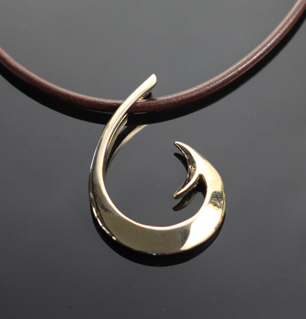 Large Reversible Bronze Circle Hook Pendant
